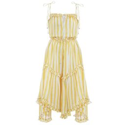 Zimmermann Lumino Floating Stripe Dress Yellow Size 2 / Au 12 for rent on The Volte - image 4