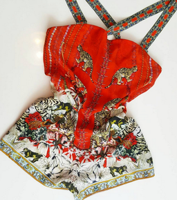 Camilla - HANGZHOU HOLLYWOOD SHIFT HALTER RED PLAYSUIT SIZE 6 for rent on The Volte - image 3