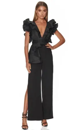 Eliya The Label Aimee Pantsuit in Black Size 6 for rent on The Volte - image 1