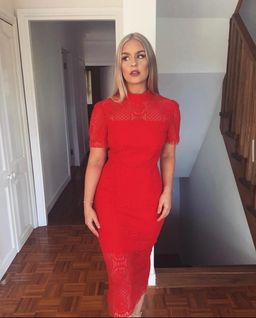 Making the Connection Dress Red for rent on The Volte - image 1