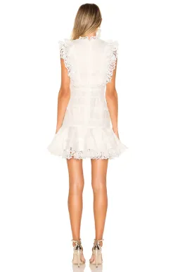 Zimmermann Wayfarer Paneled Flutter Mini Dress Ivory Size 8 for rent on The Volte - image 3