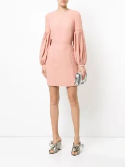 Rebecca Vallance Ambrosia Gather Sleeve Mini Pink Dress size 6 for rent on The Volte - image 1