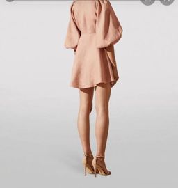 Shona Joy Ace Puff Sleeve Mini Dress Blush Size 6  for rent on The Volte - image 4
