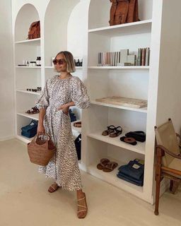 Bec & Bridge Ocelot Linen Midi Dress Print Size 8  for rent on The Volte - image 3