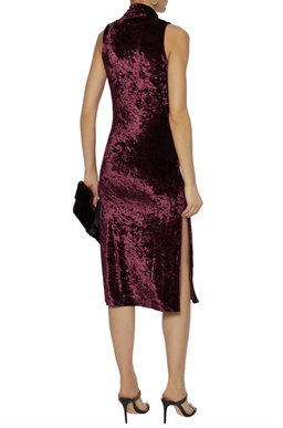 "Caroline Constas" Velvet mock neck dress, burgundy, size 10, RRP $677 for rent on The Volte - image 5