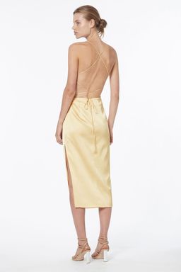 Manning Cartell Miami Heat Backless Midi Dress Champagne Size 10 for rent on The Volte - image 3