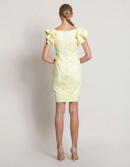 Bariano Tallulah Frill Mini Dress Yellow Size 10 for rent on The Volte - image 3