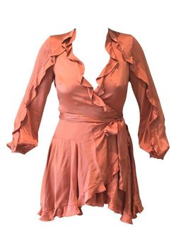 Zimmermann Winsome Flutter Robe Dress Guava Size 1 / AU 10 for rent on The Volte - image 4