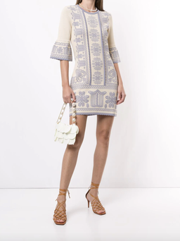 Alice McCall Devotion Jacket Mini Dress Oatmeal Print Size 4 for rent on The Volte - image 1