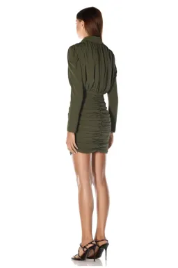 Misha Pearly Mini Dress Khaki Size 4  for rent on The Volte - image 3