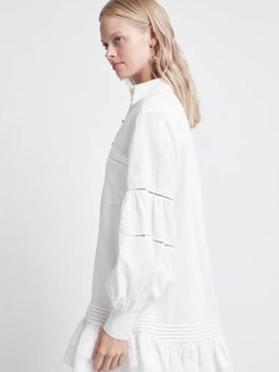 Aje Litus Shirt Dress White Size 14 for rent on The Volte - image 2