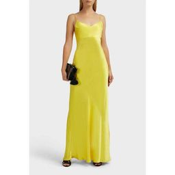 Rasario Draped Silk Slip Dress Yellow Size 6 for rent on The Volte - image 1