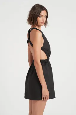 Sir The Label Alena Open Back Mini Dress Black Size AU 8 for rent on The Volte - image 3