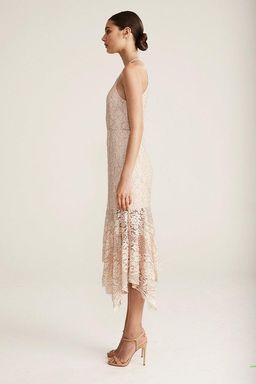 Shona Joy Highneck Handkerchief Midi Nude Size 8 for rent on The Volte - image 2