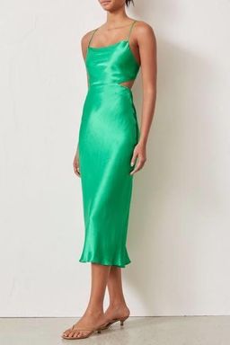 Bec & Bridge Loren Cut Out Midi Dress Green Size 8 for rent on The Volte - image 1