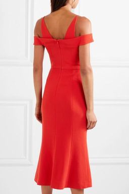 Rebecca Vallance Beltran Midi Dress Bright Red Size 8 for rent on The Volte - image 3