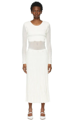 Christopher Esber  Deconstructed Knit Dress White Size 8 for rent on The Volte - image 1