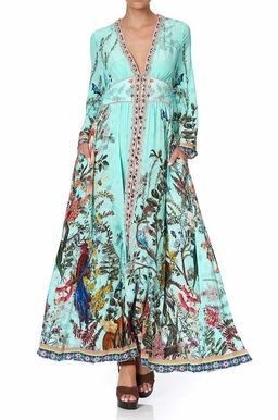 Camilla Millas Backyard Kimono Sleeve Dress With Shirring Detail Print Size L for rent on The Volte - image 6
