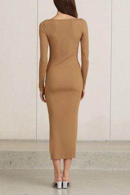Bec & Bridge Iman Midi Dress Brown Size 8 for rent on The Volte - image 3