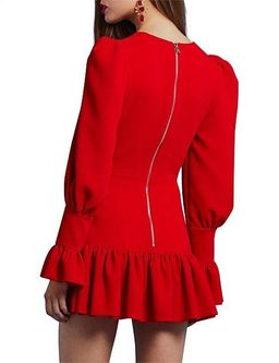 By Johnny Anna V Tulip Sleeve  Dress Red Size 6 for rent on The Volte - image 2