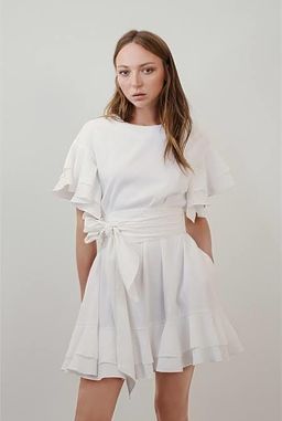 Country Road Ruffle Swing Dress White Size 8 for rent on The Volte - image 2