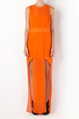 Sass and Bide Sheers Orange Silk Dress Size 10 for rent on The Volte - image 1