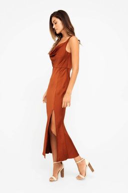 Sheike Macy Cowl Dress Rust Size 8 for rent on The Volte - image 2