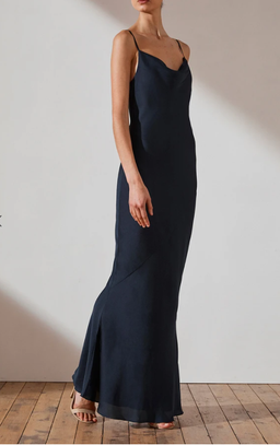 Shona Joy Luxe Bias Cowl Slip Dress Navy  for rent on The Volte - image 2