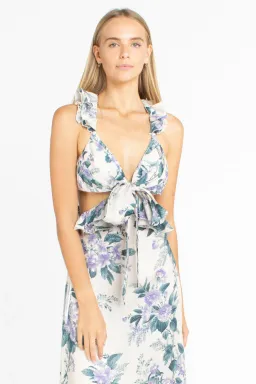 Zimmermann Cassia Ruffle Midi Dress Print 6 for rent on The Volte - image 3