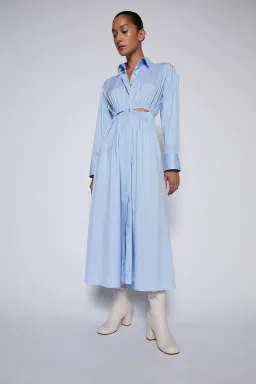 Scanlan Theodore Cotton Gathered Dress Pale Blue Size 8 for rent on The Volte - image 5