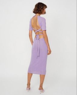 Suboo Asha Lurex Cut Out Midi Dress Purple Size 6 for rent on The Volte - image 1