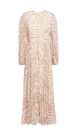 Zimmermann Sunray Long Sleeve Midi Dress Sand/Zebra Print Size 8 for rent on The Volte - image 3