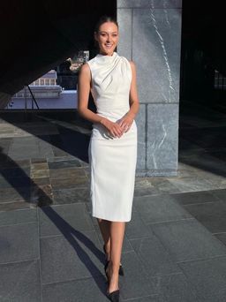 Mossman The Edge of Glory Midi Dress Ivory White Size 8 for rent on The Volte - image 8