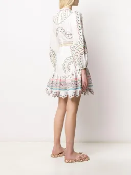 Zimmermann Peggy Embroidered Dress White Emroidered Size 12  for rent on The Volte - image 2
