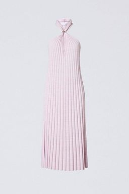 Scanlan Theodore Pleated Rib V-neck Dress Pale Pink Size 8 for rent on The Volte - image 5