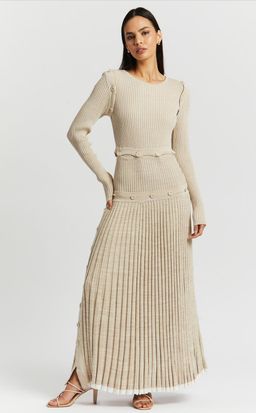 Christopher Esber Deconstruct Long Sleeve Knit Dress Cream Size 6 for rent on The Volte - image 4