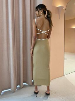 Bec and Bridge Coyote Midi Dress Camel Size 10 for rent on The Volte - image 3