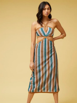 Suboo Lolita Knit Keyhole Cut Out Dress Print Size 8 for rent on The Volte - image 1