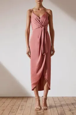 Shona Joy Luxe Tie Front Cocktail Dress Pink - Size 12 for rent on The Volte - image 3