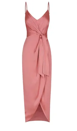 Shona Joy Luxe Tie Front Cocktail Dress Pink - Size 12 for rent on The Volte - image 5