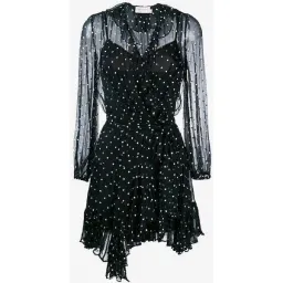 Zimmermann Silk Ruffle Polka Dot Wrap Mini Dress Black Size 8 for rent on The Volte - image 4