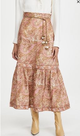 Zimmermann Brighton Linen Midi Skirt Print Size 8 for rent on The Volte - image 2