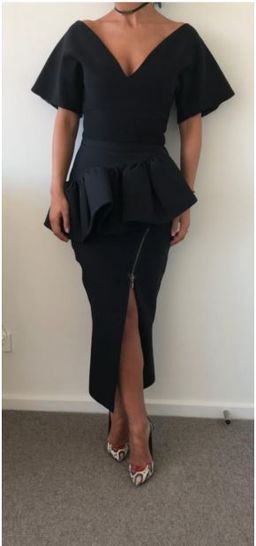 Maticevski top and skirt black size 8  for rent on The Volte - image 2