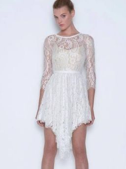 Lover Serpent Lace Dress Ivory 12 for rent on The Volte - image 2