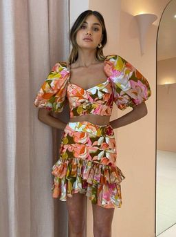 Acler Porter Top & Skirt Set Print Size 8 for rent on The Volte - image 3