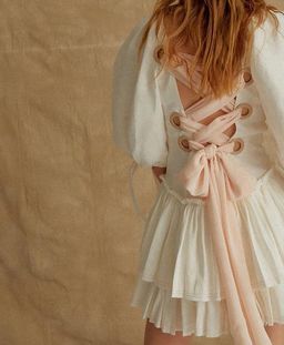 Aje Overture Laced Ballet Mini Dress White Size 8  for rent on The Volte - image 4