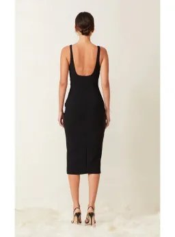 Bec & Bridge Karina Tuck Midi Dress Black Size AU 8 for rent on The Volte - image 2