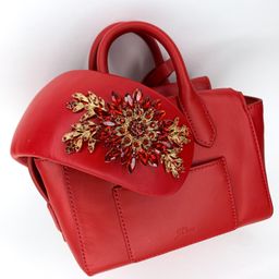 Halo & Rose Duchess bandeau headband red  for rent on The Volte - image 4