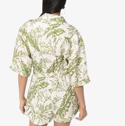 Zimmermann Empire Leaf Print Playsuit Green Size 0/8 for rent on The Volte - image 4