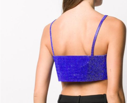 Nue Studio Crystal Embellished Vest Top Blue Size M for rent on The Volte - image 2